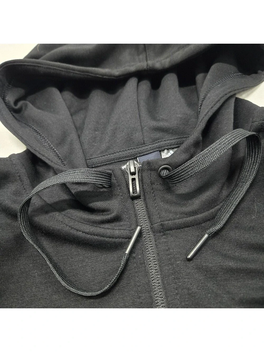 EUC Men's MEDIUM Adidas Tracksuit Zip Up Hoodie Joggers Black White Logo Running